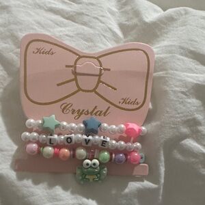 NWT Crystal Kids Colorful Beaded Bracelet Set